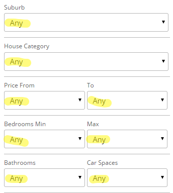 Search Widget Any Filters - Easy Property Listings