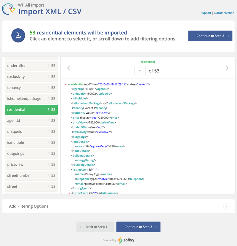 Step 2 WP All Import - Listng Import